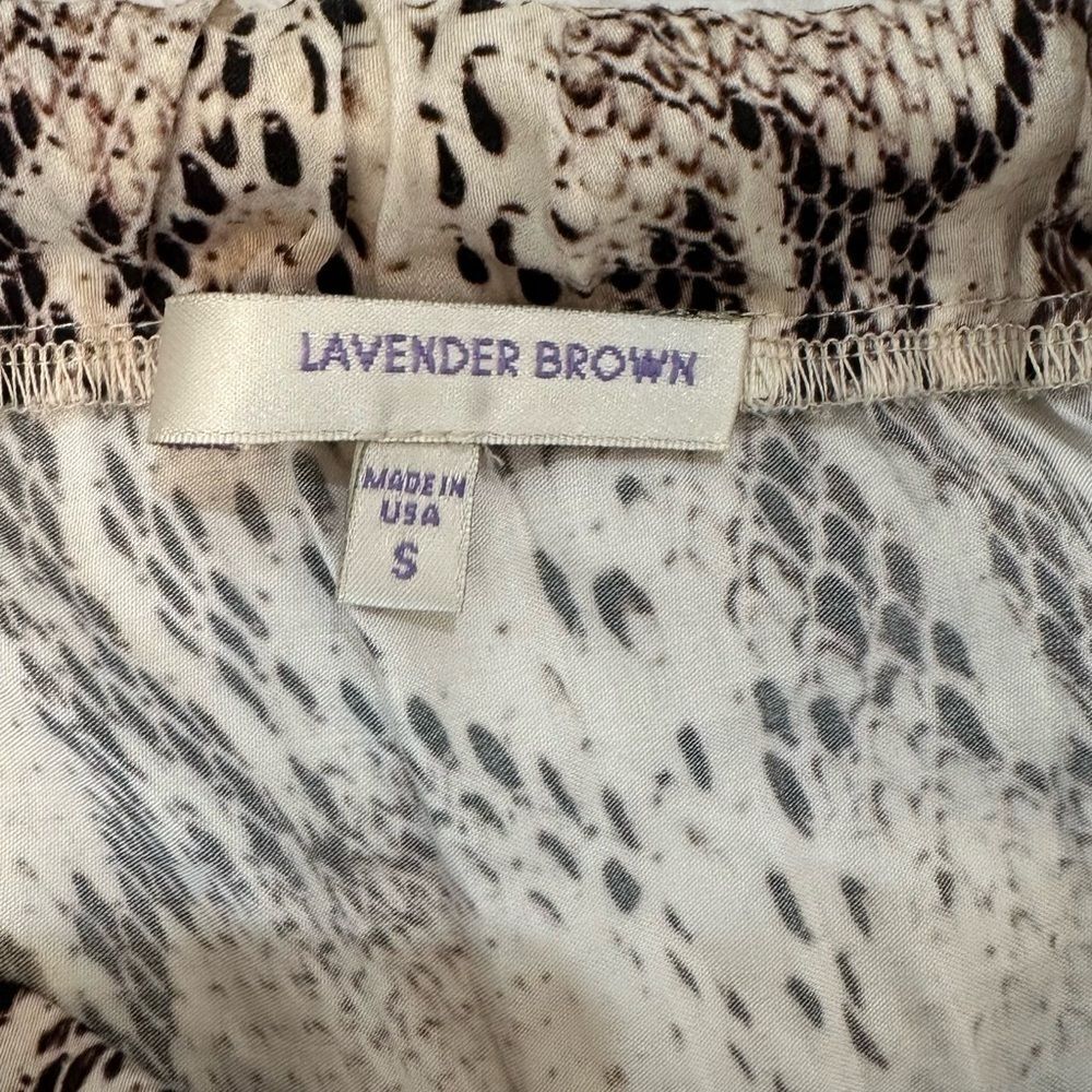 Lavender Brown Women's S Gray Snake Print Jumpsuit Strapless Boho - Picture 3 of 12